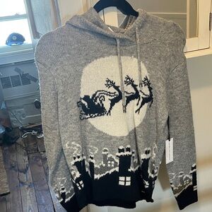 cupcakes & cashmere Gray and Black Reindeer Sweater